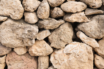 Beige stones, sand rocks set, texture