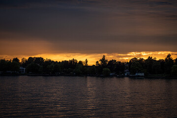 sunset over the lake