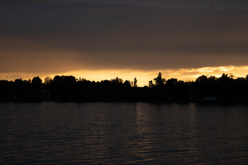 sunset over lake