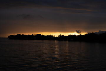 sunset over the lake