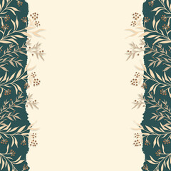 Modern elegant floral foliage background wedding invitation design