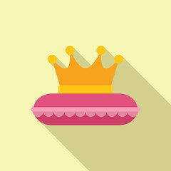 Presenting a concept of comfort and royalty with a golden crown resting on a soft pillow