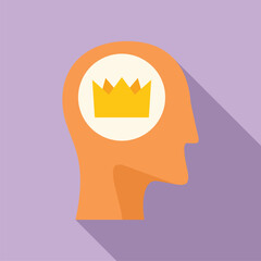 Empowering your ambition, the crowned mind thinking big towards success. Motivation. And achievement a modern. Stylish vector illustration with a purple. Orange. And yellow color scheme