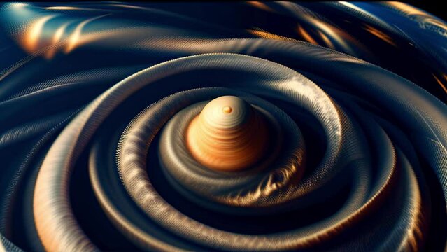 Ancestral sand waves of spacetime. Snake god of ancient cultures shows us the inexorable passage of time. Metaphor of quantum physics.