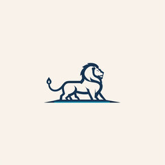 Fototapeta premium Minimalist geometric simple colorful lion logo design