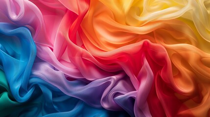 Fototapeta premium Happy Pride Month background featuring rainbow fabric.