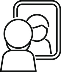 Narcissist is admiring himself in a mirror