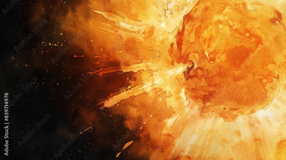 Aufkleber spectacular solar flare with a bright burst of energy extending into space. capturing the essence of