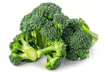 Fresh broccoli on white background