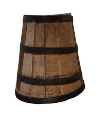 old bucket on white, isolated