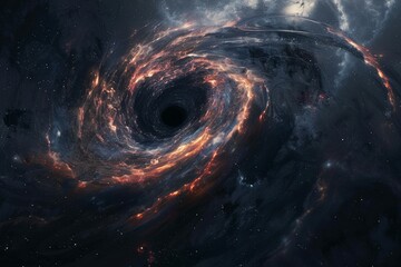 A black hole with a bright orange center