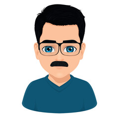 face of charismatic man with mustache