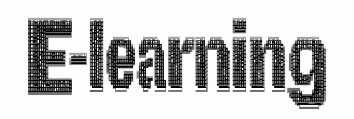 Obraz premium Unique typographic art expresses digital elearning, merging technology and online education