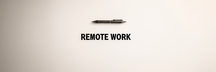 Obraz premium This picture depicts the idea of working remotely using a pen against a plain backdrop