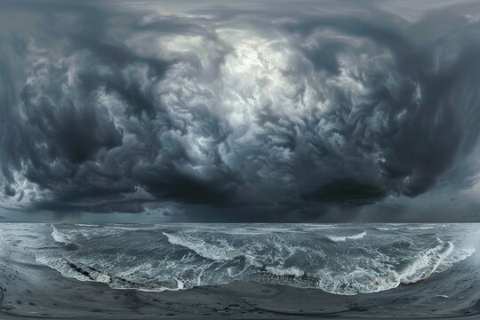 HDRI panorama of stormy sky for 3D graphics or game development