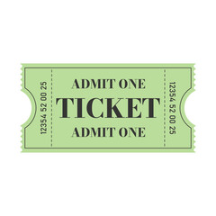 Retro ticket design template. Admit one. Ticket for cinema, movie, circus, carnival, film, festival, etc. Vector illustration