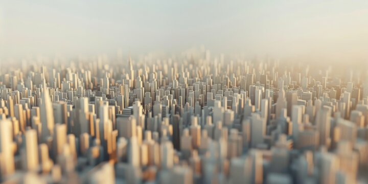 Abstract beige cityscape with shallow depth of field � urban density
