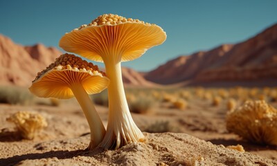 Various beautiful and unusual mushrooms. Close-up, with copy space. Banner, poster, background.