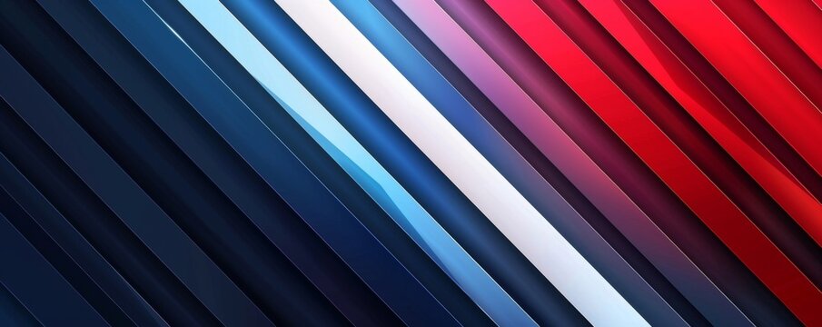 Abstract background with an American flag pattern and stripes on a blue, white or red colored background Generative AI