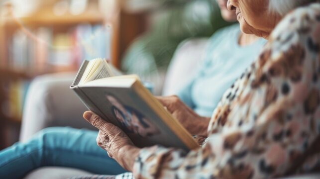 A caregiver reading and engaging in conversation with a patient to help stimulate their memory