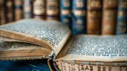 A book with large clear font next to another book with small blurry letters representing the challenges of reading for an elderly person with visual impairment