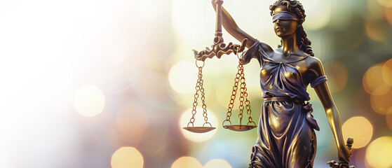 closeup of a statue of lady justice holding the scales