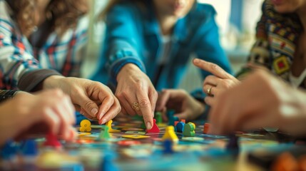 Obraz premium A group of volunteers organizing a game night at a senior center to promote social interaction and mental stimulation