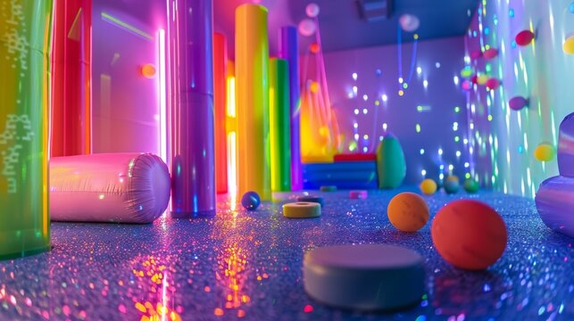 A sensory room equipped with tactile toys and calming visuals perfect for children with sensory processing disorder