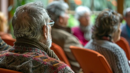 Obraz premium A support group meeting at the Memory Cafe where individuals with dementia and their caregivers can find understanding and empathy