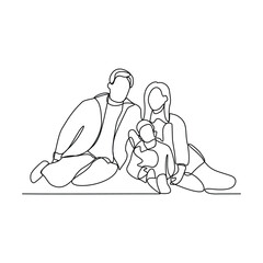 One continuous line drawing of parents playing with their children vector illustration. Family activities bring joy, strengthen bonds, and create cherished design in simple linear continuous vector.