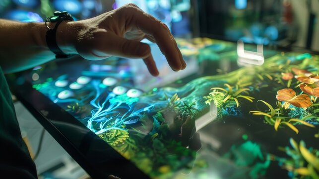 A virtual reality game on a touchscreen designed to challenge and improve cognitive flexibility