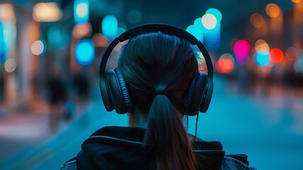 A memory lane with a person walking through it while listening to their personalized music