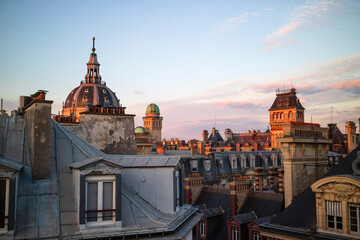 Roofs and sunset.