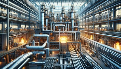 Industrial Petrochemical Plant Pipeline