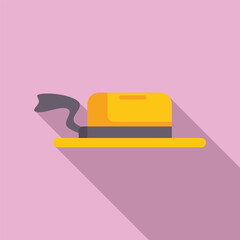 Stylish yellow hat with ribbon, adding a touch of elegance and flair to any occasion