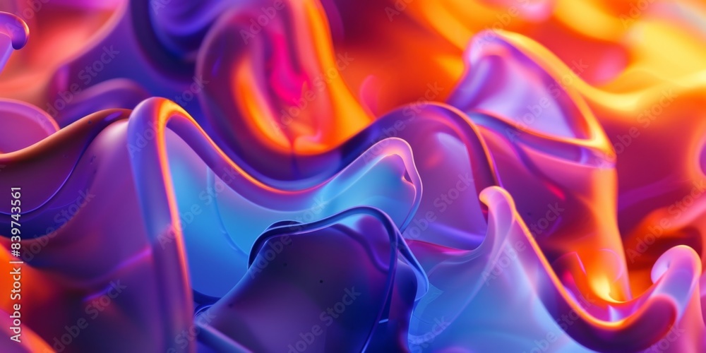 Aufkleber abstract liquid gradient shapes background