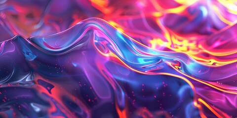 Abstract Holographic Shapes in Vibrant Colors