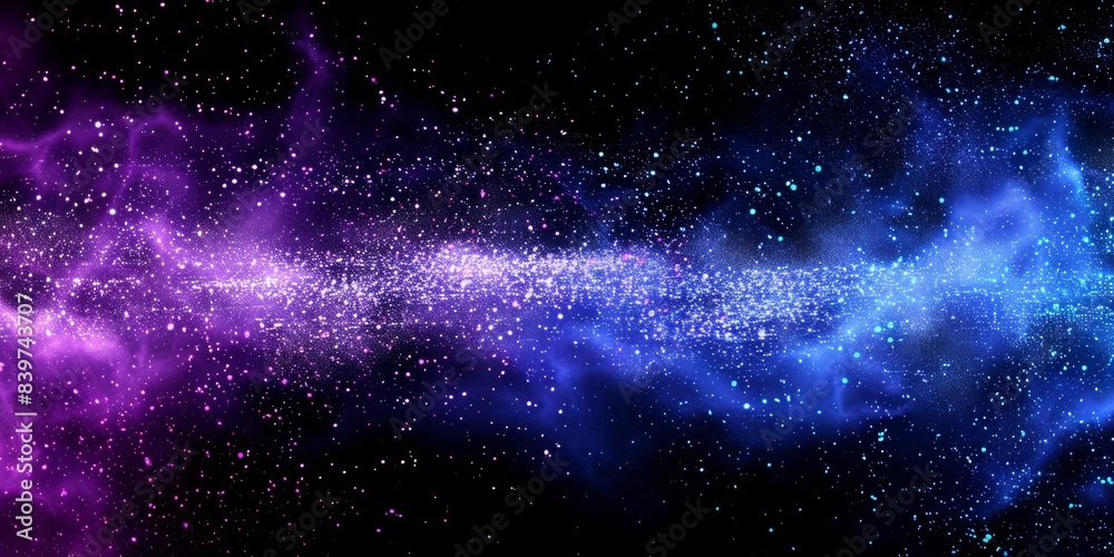 Wall mural Abstract Cosmic Background With Blue And Purple Neon Glow