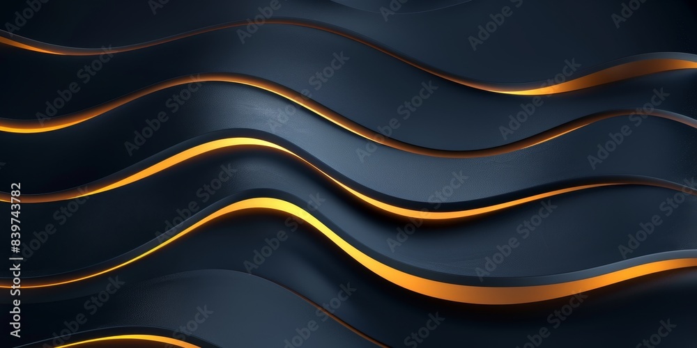 Aufkleber abstract glowing lines curved overlapping on a dark background