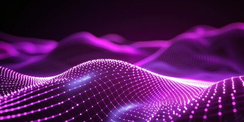 Abstract Purple Neon Wave Background