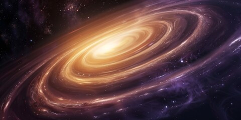 Obraz premium A Stunning Spiral Galaxy Image Showcasing a Bright Core Surrounded by Curved Lines