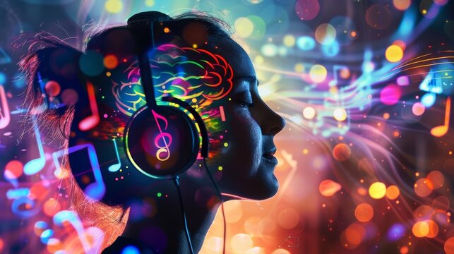 A person with a traumatic brain injury using music therapy and personalized playlists to aid in their recovery and memory improvement