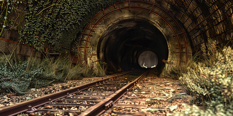 Underground railroad a historically accurate tunnel empty and dark.