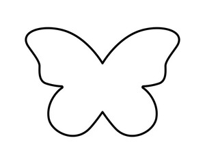 Butterfly icon in outline style. Chameleon or monarch pictogram. Flying insect silhouette isolated on white background. Editable stroke. Vector graphic illustration.