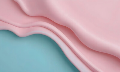 Closeup of watercolorinspired pink and blue fabric on azure background