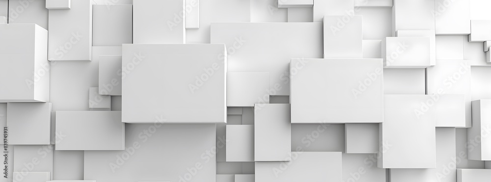Canvas Prints contemporary white 3d cubes abstract background with geometric layers and smooth gradients