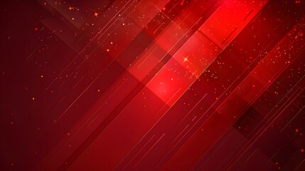 Dynamic Red Abstract Background with Geometric Shapes, Sparkles, and Gradients