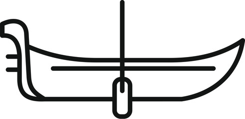 Simple line icon representing a traditional gondola boat waiting for passengers © anatolir