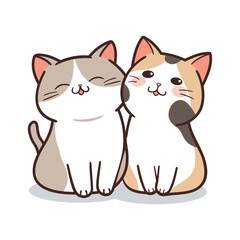 Two cartoon cats