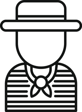 recommend clip art: Wearing a striped shirt and straw hat, this man is taking you on a romantic boat trip